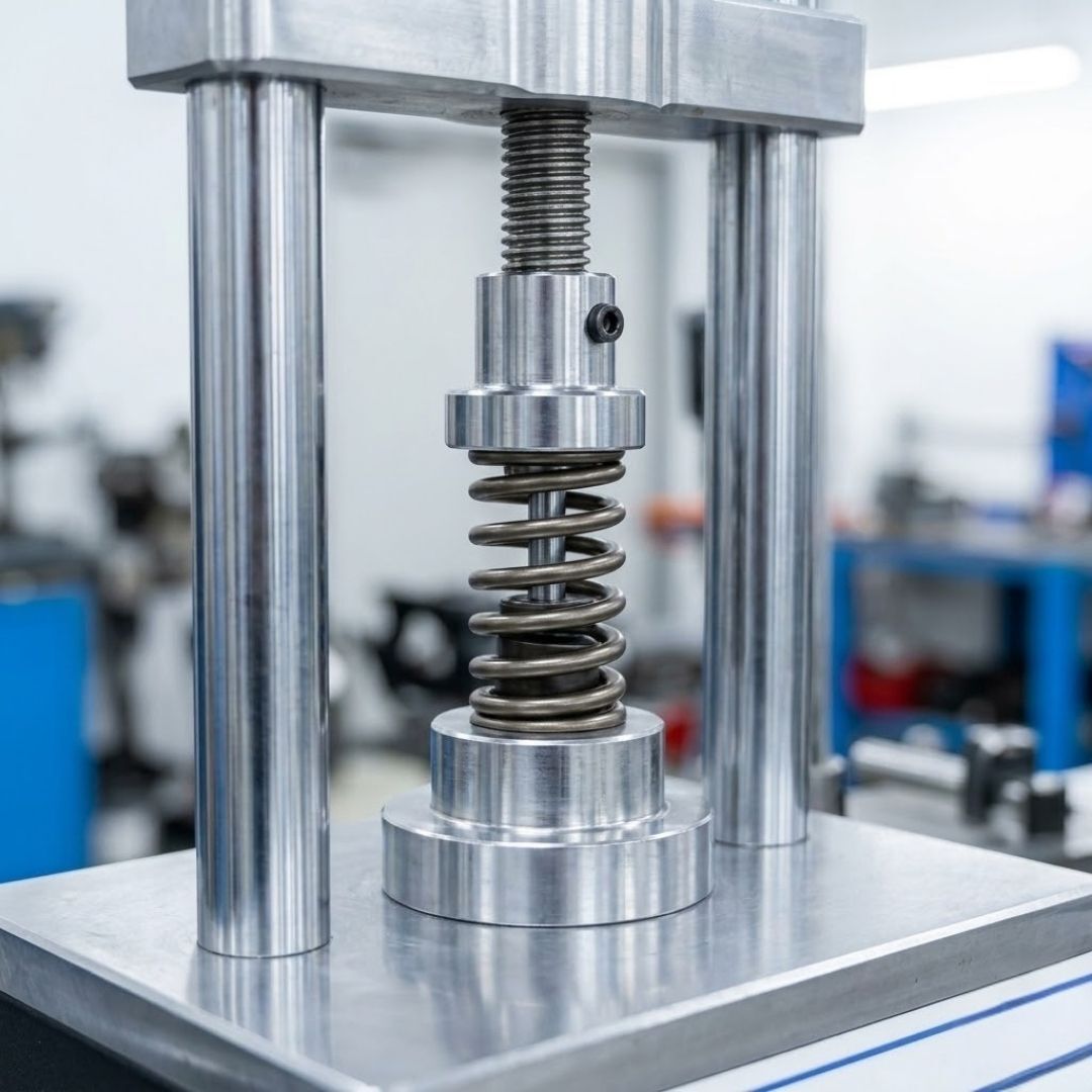 valve spring loaded into machine