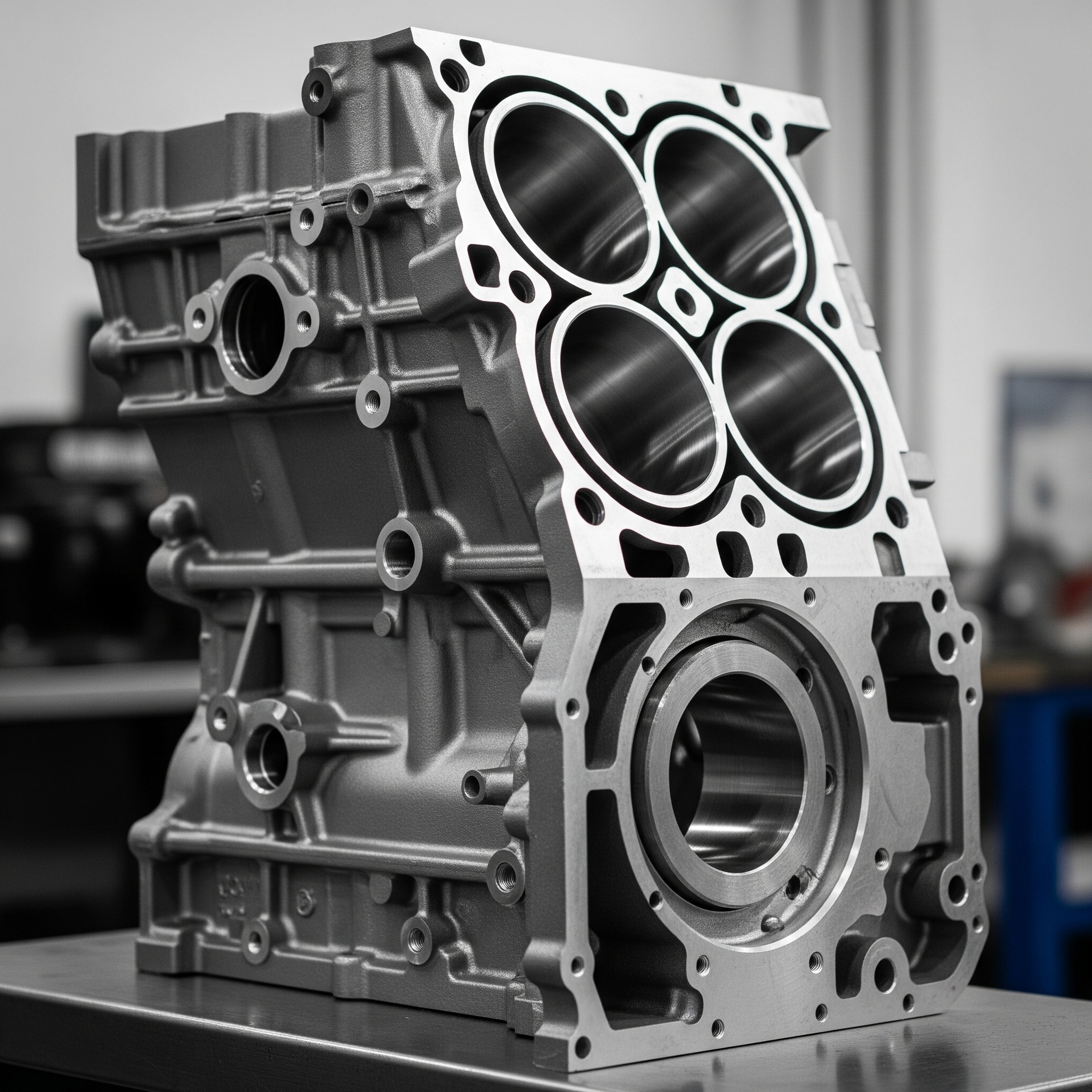 Professional image of a resurfaced engine block ready for assembly.